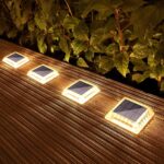 Lacasa Solar Bodenleuchten 4er Set – Warmweiss 2700K LED Wegeleuchten IP68 Wasserdicht