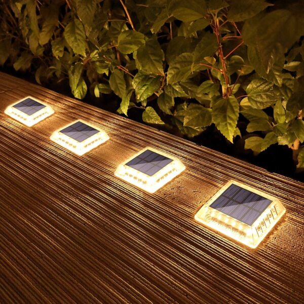 Lacasa Solar Bodenleuchten 4er Set – Warmweiss 2700K LED Wegeleuchten IP68 Wasserdicht