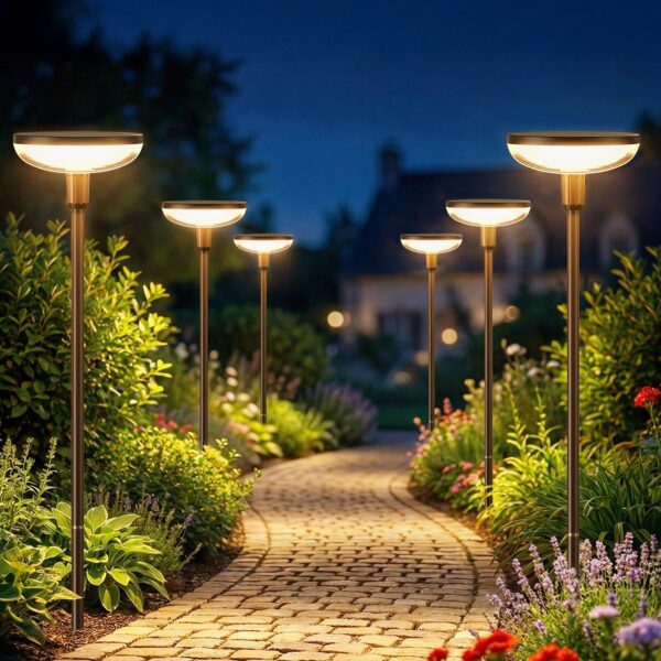 JOYCREATOR 6er Set Solarleuchten Garten 1000 mAh – 40 Lumen Warmweiss mit Erdspiss