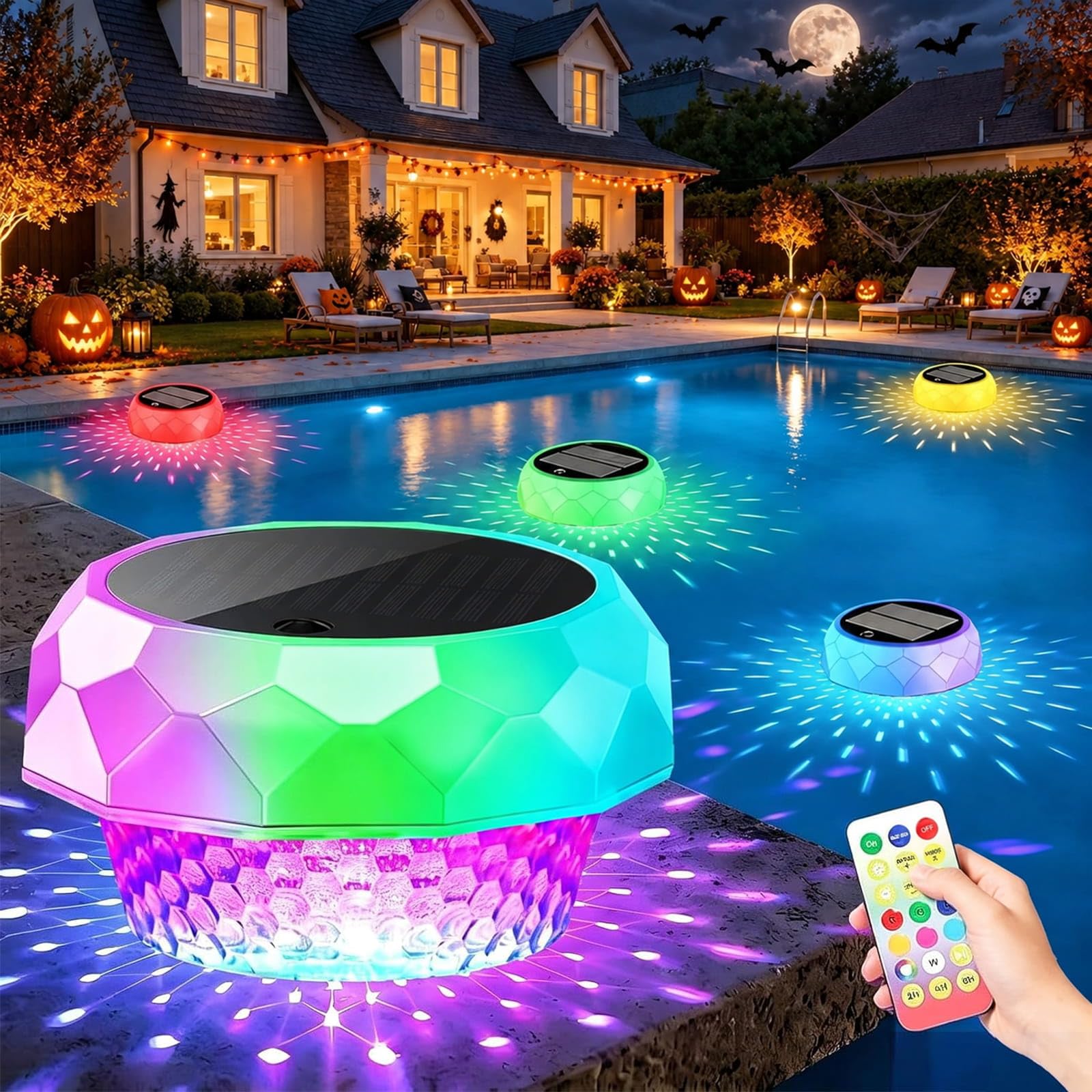 yowin Solar Poolbeleuchtung LED schwimmend mit Fernbedienung – 7 Farben & Timer