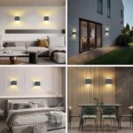 vatato 2er Set LED Wandleuchte 12W – Aluminium Wandlampe mit verstellbarem Lichtstrahl für Innen & Aussen – Bild 5