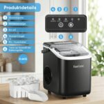 KeeGone Eiswürfelmaschine 1,2L – 9 Eiswürfel in 6 Min. für Küche, Büro & Bar – Bild 7