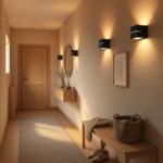 SSC-LUXon KOURA Wandleuchte 2er-Set – Up & Down Licht in Schwarz-Gold für Treppenhaus & Flur – Bild 4