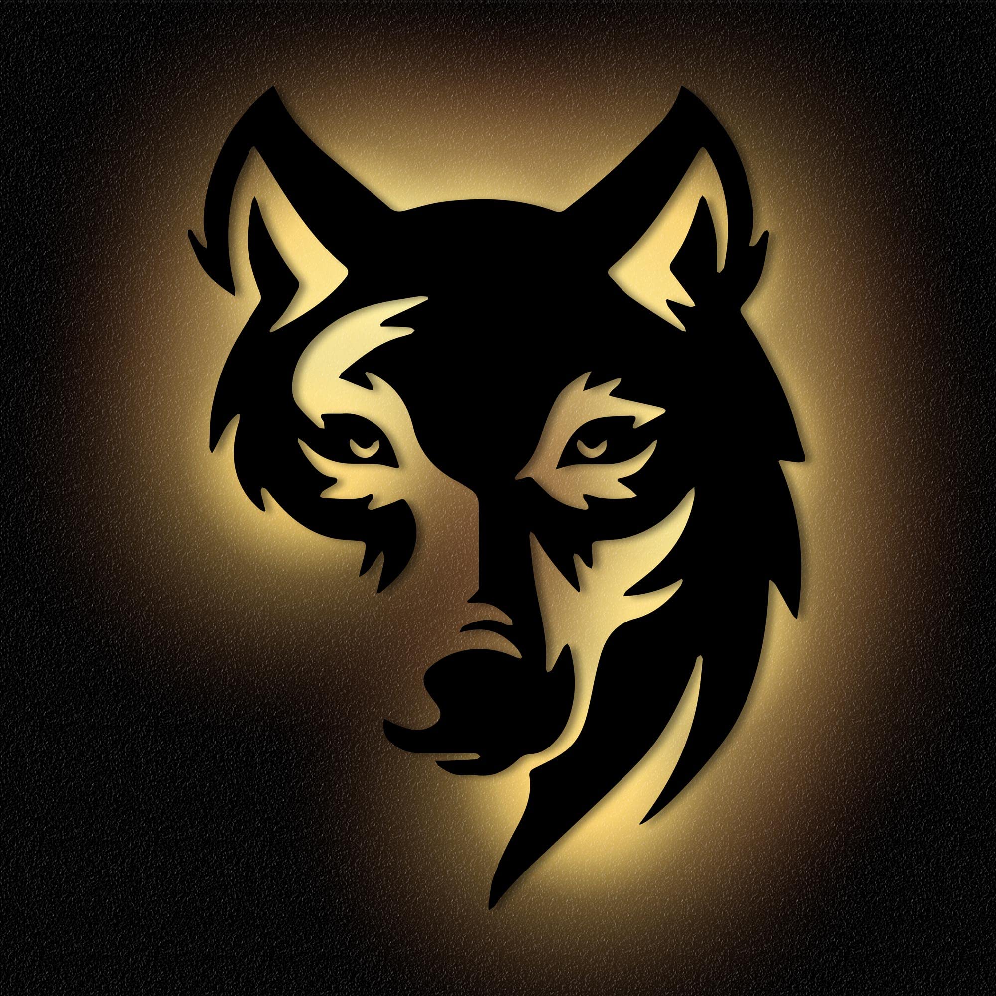 Namofactur LED-Wandlampe Wolf aus Holz – DIY-Selbstbauset mit Hintergrundbeleuchtung