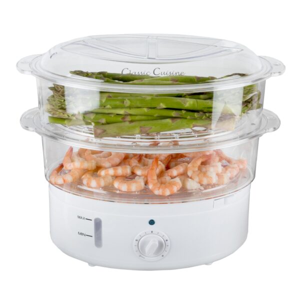 Classic Cuisine Elektro-Dampfgarer mit Timer – Multifunktionales Dampfgerät für gesunde Küche