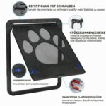 Pidsen Haustierklappe 29x24 cm mit Magnetverschluss – Fliegengitter für Katzen & Hunde – Bild 4