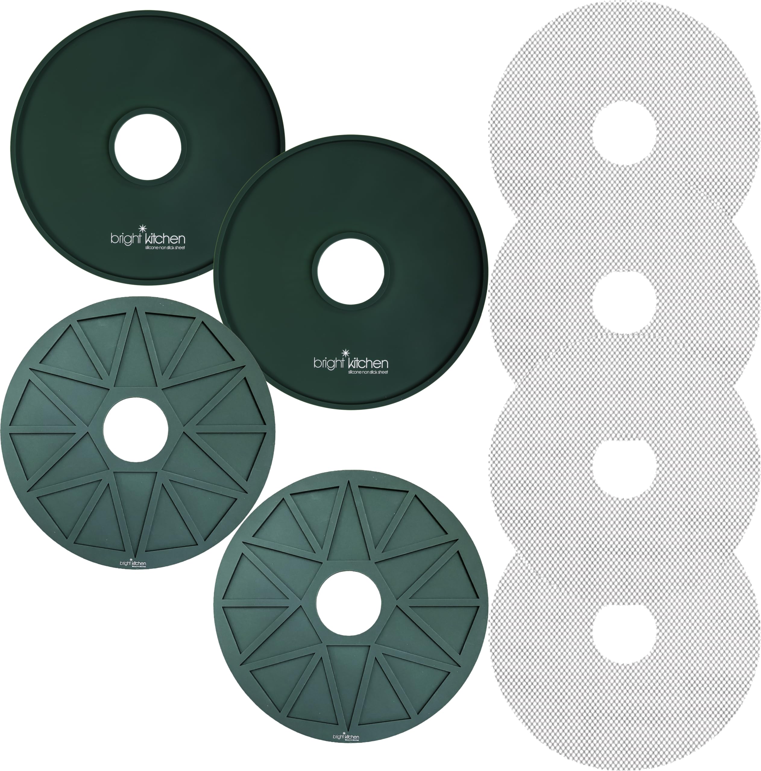 Bright Kitchen Silikon-Dörrblätter für Nesco – 4er Set mit Randlippen für Flüssigkeiten