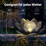 FLOWood Solarleuchte Lotusblüte – Solar-Gartendeko mit Crackle-Glas, warmweiss – Bild 5