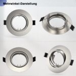 Wondlumi 6er Set GU10 Einbaustrahler 68-85mm Edelstahl gebürstet 360° schwenkbar – Bild 8