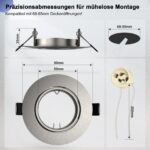 Wondlumi 6er Set GU10 Einbaustrahler 68-85mm Edelstahl gebürstet 360° schwenkbar – Bild 4