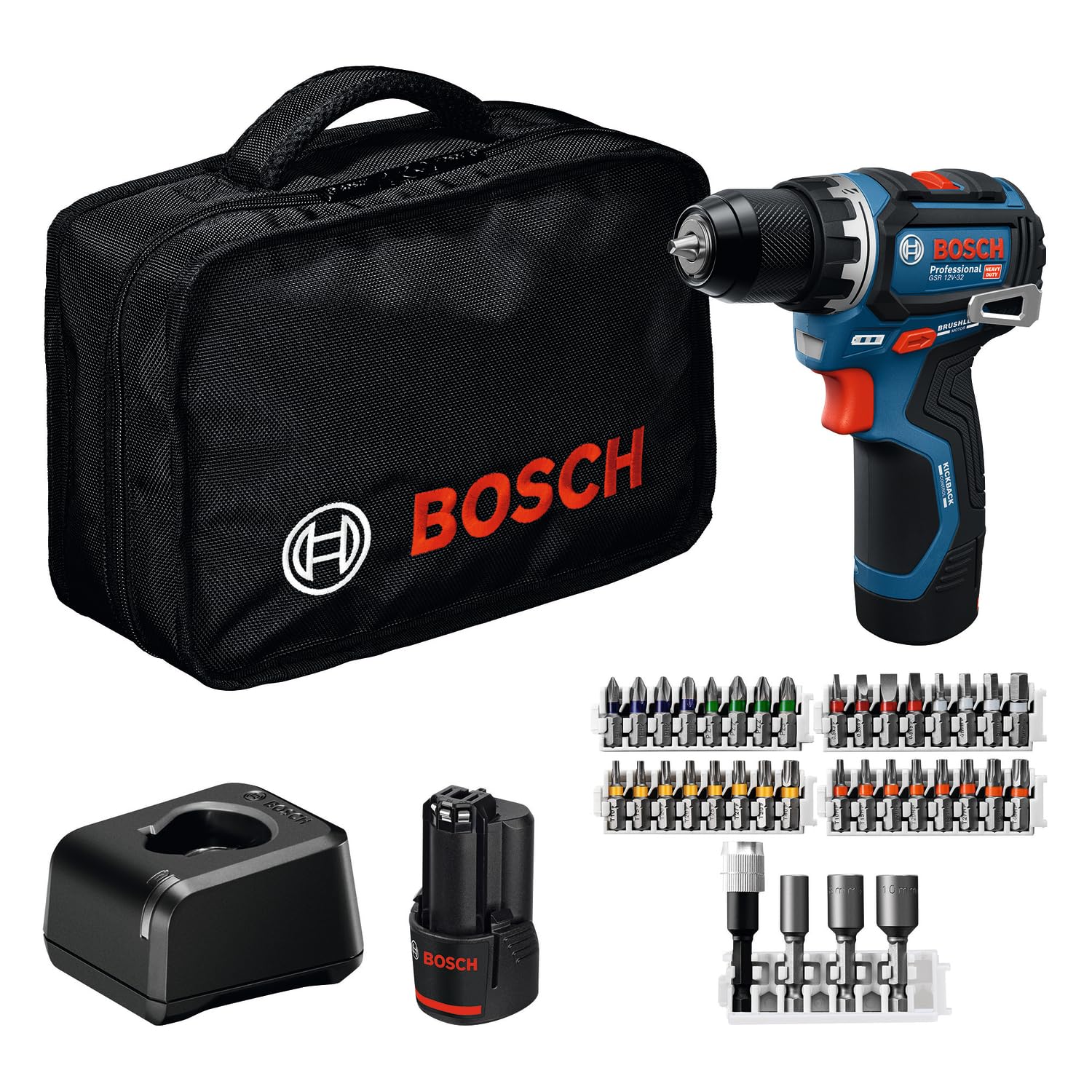 Bosch Professional GSR 12V-32 Akku-Bohrschrauber – Kompakt & sicher mit KickBack Control