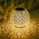 JOYCREATOR Vintage Solar Laterne Gross – IP65 Wasserdicht mit Pflaumenblüte für Garten