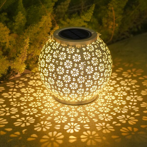 JOYCREATOR Vintage Solar Laterne Gross – IP65 Wasserdicht mit Pflaumenblüte für Garten