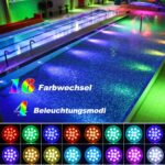 Czemo LED Poolbeleuchtung wiederaufladbar – IP68 Unterwasserlicht mit Fernbedienung & Magnet – Bild 2