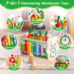 Fajiabao Montessori Holzspielzeug 7-in-1 mit Hammerspiel & Xylophon – Lernspielzeug ab 1 Jahr – Bild 3