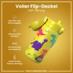 ion8 Kinder Trinkflasche 400ml Edelstahl – Auslaufsicher mit Einhandöffnung – Bild 4