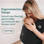 KOALA BABYCARE Elastisches Tragetuch – Ergonomische Babytrage für Neugeborene bis 15kg – Bild 7