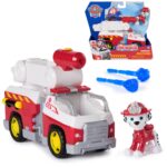 PAW PATROL Fire Rescue Marshalls Feuerwehr-Fahrzeug – Actionspielzeug mit Löschspritze ab 3 Jahren