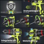 21V Akku-Bohrschrauber Set mit Schlagbohrfunktion – 60 Nm, 2 Akkus & 29 Zubehörteile – Bild 7