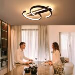 LUOLONG 40cm LED Deckenleuchte Dimmbar mit Fernbedienung – Modern Schwarz für Wohnzimmer & Schlafzimmer – Bild 2