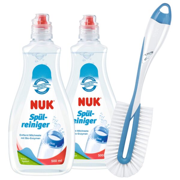 NUK Spülreiniger & Flaschenbürsten-Set – Babyflasche gründlich reinigen | 2x500ml