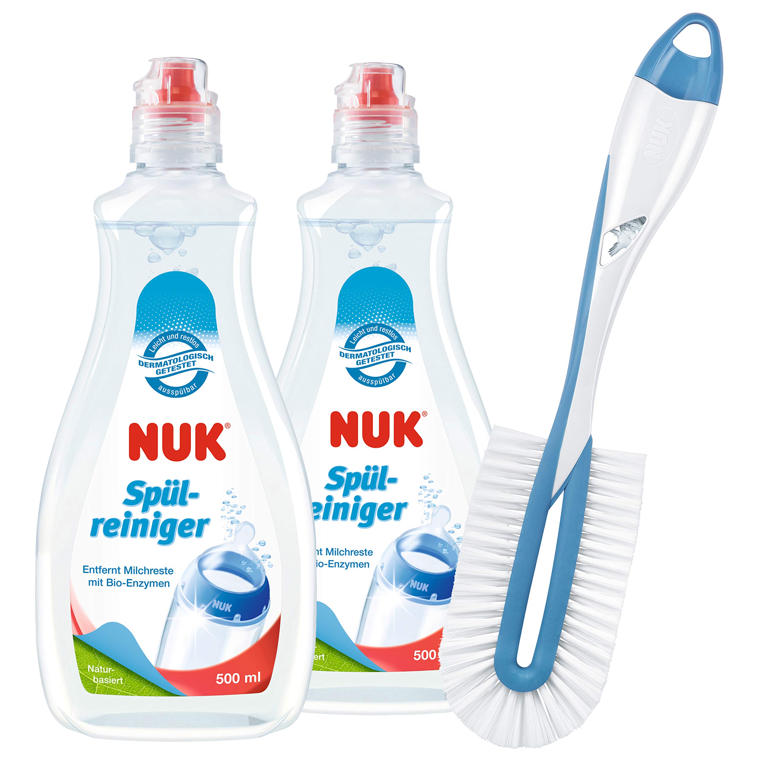 NUK Spülreiniger & Flaschenbürsten-Set – Babyflasche gründlich reinigen | 2x500ml