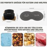 Zosenyer Katzennapf Set 2er Keramik – Ergonomischer Futternapf mit Holzständer für Katzen & kleine Hunde – Bild 2