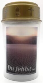Anosta Grablaterne Bronze 21 cm mit LED-Kerze – Wetterfeste Grableuchte aus Metall – Bild 9