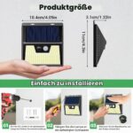 LOTMOS 6er Set Solarleuchten mit Bewegungsmelder – 176 LED für Garten & Hof IP65 – Bild 6