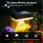 Solpex Solar-Zaunleuchten 8er Set – Warmweiß Terrassenleuchten wasserdicht für Außen – Bild 2