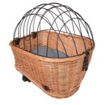 UNUS Hundefahrradkorb 47x29x34cm aus Weide – Sicherer Gepäckträgerkorb mit Gitterabdeckung – Bild 2