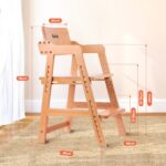 Ezebaby Hochstuhl aus Buchenholz – Höhenverstellbar, stabil bis 90 kg für Kinder & Erwachsene – Bild 3