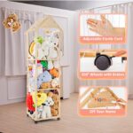 150 cm Plüschtier Aufbewahrung Massivholz mit Bremsenrädern – Kinderzimmer Regal – Bild 3