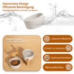 Erhöhter Hundenapf Set mit Keramik & Bambusständer – Doppelnapf 2x850ml für kleine & mittelgroße Hunde – Bild 5