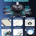 LAMLAMCK LED Garagenlampe 210W – 21000 Lumen Werkstattleuchte mit verstellbarem Panel – Bild 2
