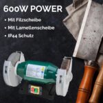 TronicXL 600W Lamellenschleifer – Profi-Schleifmaschine mit Polierscheibe für Messer & Werkzeuge – Bild 2