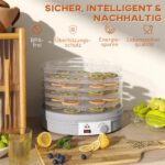 HOMCOM Dörrautomat 245 W mit 5 Tabletts – Temperaturregler 35-70°C für Obst, Gemüse & Fleisch – Bild 8