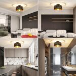 FRIDEKO HOME Deckenlampe Ø30cm Schwarz-Gold – Elegante Deckenleuchte mit E27-Fassung – Bild 6