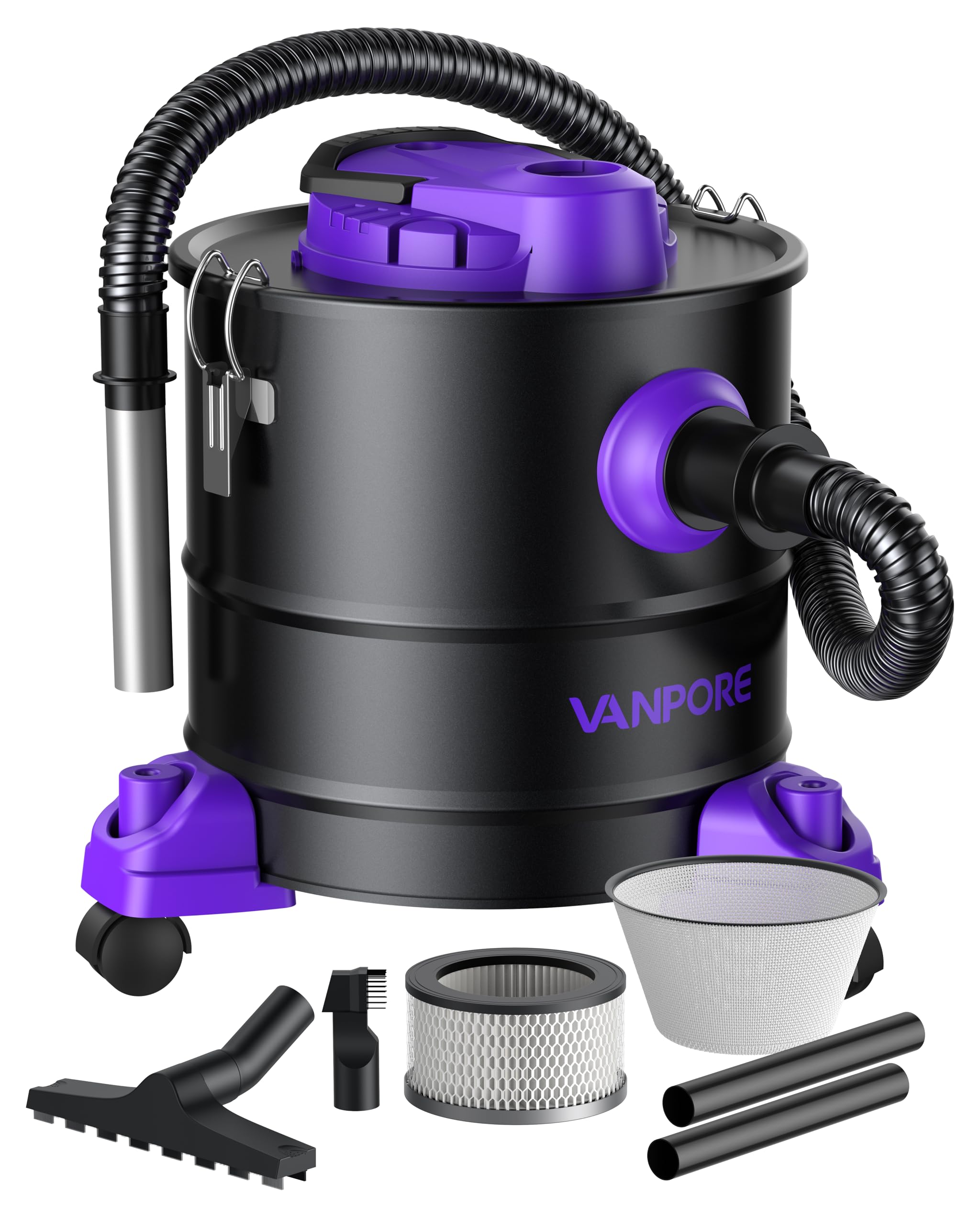 VANPORE Aschesauger 20L mit 1200W – Kraftvoller Kaminstaubsauger für Kamin & Grill