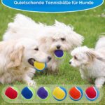 Ousiya Quietschende Tennisbälle für Hunde – 12er-Pack mit Netzbeutel, 6,5 cm – Bild 6