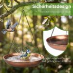 28 cm Vogeltränke Hängend Winterfest – Antike Bronze Vogelbad für Garten & Balkon – Bild 8