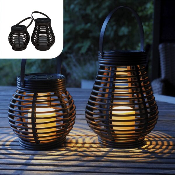 Gadgy Solar Laternen 2er Set – Wetterfeste LED Solarleuchten für Garten & Balkon