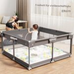Lertantri Laufstall 120×120 cm mit Matratze – Sicheres Laufgitter für Babys – Bild 6