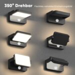 vatato 30W LED Außenwandleuchte mit Bewegungsmelder & schwenkbarem Panel – IP65 Wandlampe – Bild 4