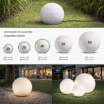 trendlights24 Stone IP65 Kugelleuchte 3er Set 20+30+40 cm – LED Gartenleuchte mit Naturstein-Optik – Bild 2