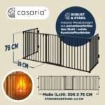 CASARIA Kaminschutzgitter 2er Set 612x76 cm – Kindersicherung mit Türschloss, ohne Bohren – Bild 3