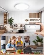 Tyreses LED Deckenleuchte Ø30cm 24W 2800LM – Ultra-flach 1,7cm mit Nachtlicht & Fernbedienung – Bild 6