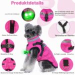 HezzLuv Hundemantel M Wasserdicht mit LED & Geschirr – Winterjacke für kleine Hunde – Bild 4