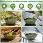 Vogeltränke Keramik 15x15cm mit 2 Dekovögeln – Winterfest für Balkon & Garten – Bild 4