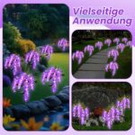 Ninonly Solarleuchten Garten 2er Set – Glyzinien mit lilassem LED-Licht für Außen – Bild 6